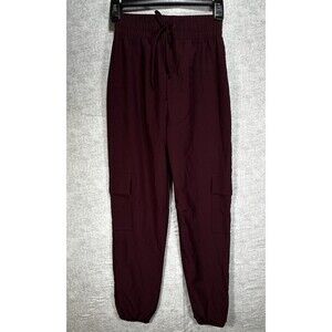 Balera Dance Jogger Pants Womens XS Burgundy Elastic Waist Pocketed  Hip Hop